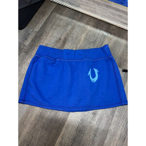 Women's True Religion Blue Mini Skirt L Y2K